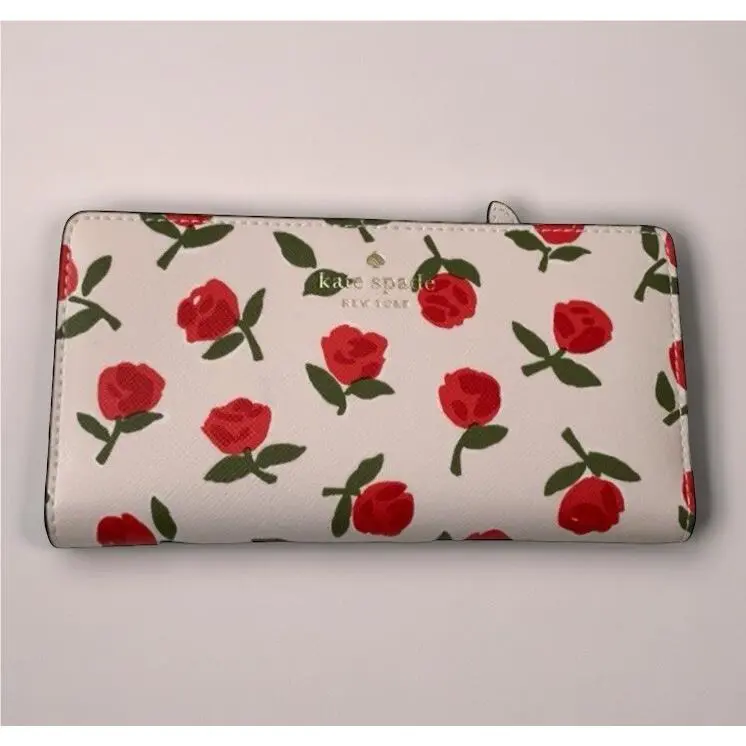 Kate Spade Dana Large Slim Saffiano Pvc Floral Bifold Wallet KE618