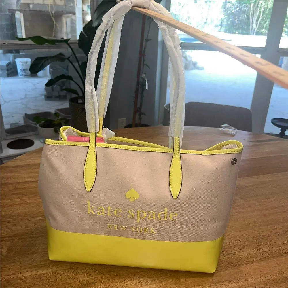 Kate Spade Yellow Street Tote Top Handle Zipper Bag Purse Handbag