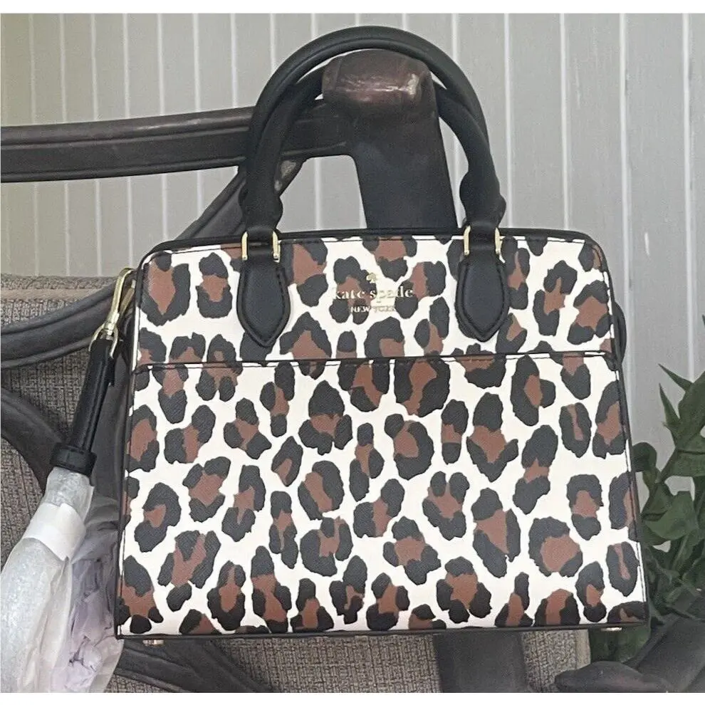 Kate Spade Madison Small Mini Satchel Crossbody Bag Shoulder Spot Leopard Animal