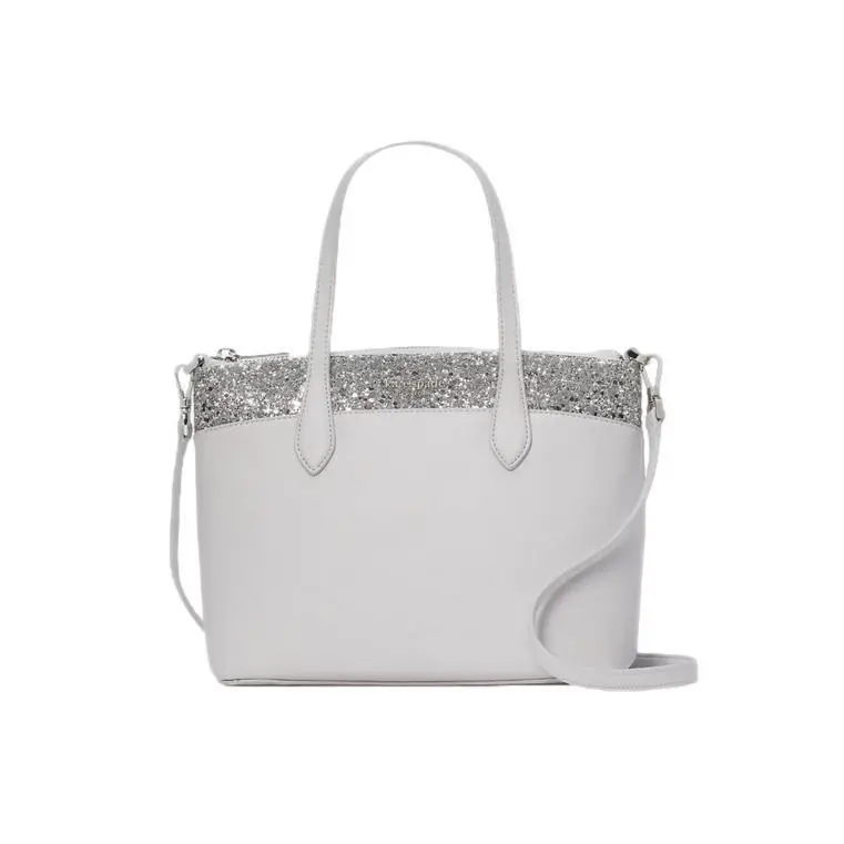 Kate Spade New York Flash Glitter Satchel Bag Grey Retail