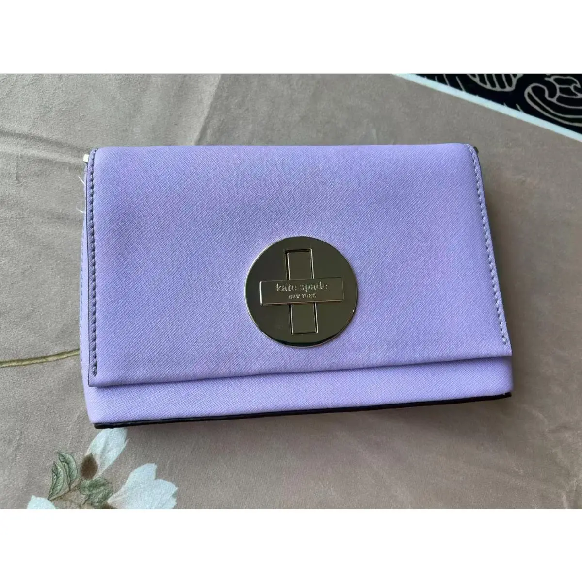 Kate Spade Sally Newbury Lane Small Crossbody Bag Saffiano Leather Purple