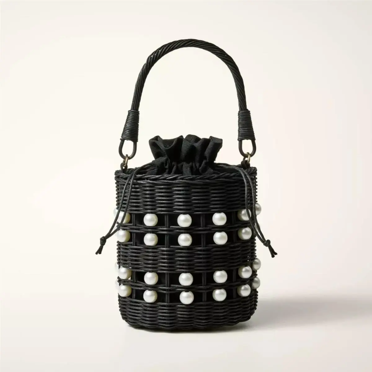 Kate Spade York x Target Pearl Embellished Black Basket Bucket Bag
