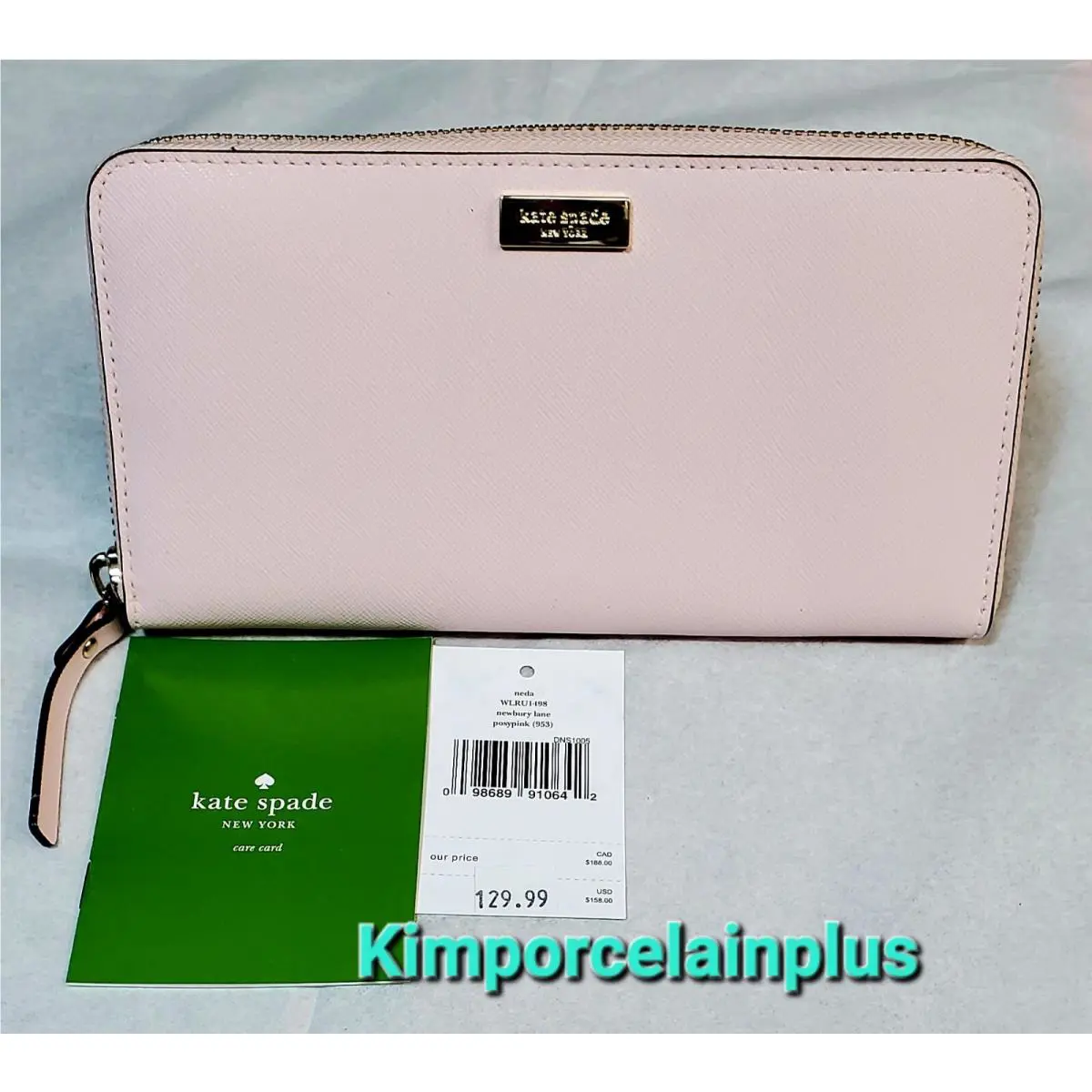 Kate Spade Newbury Lane Neda Zip Around Wallet Posypink 953 New