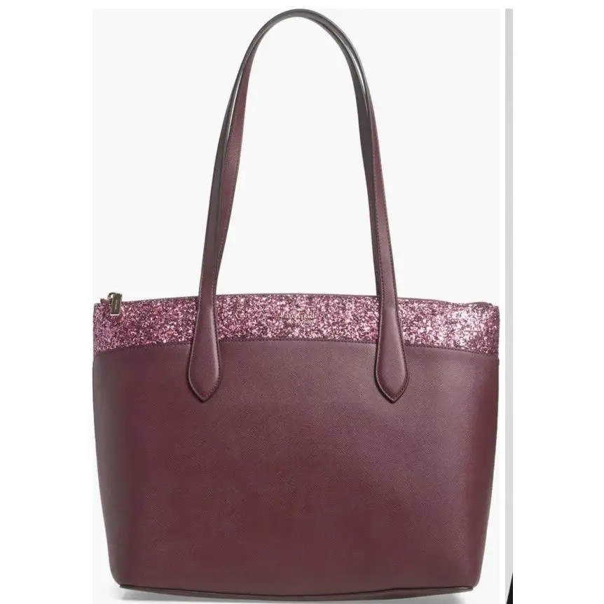 Kate Spade New York Flash Glitter Tote Bag in Cherrywood