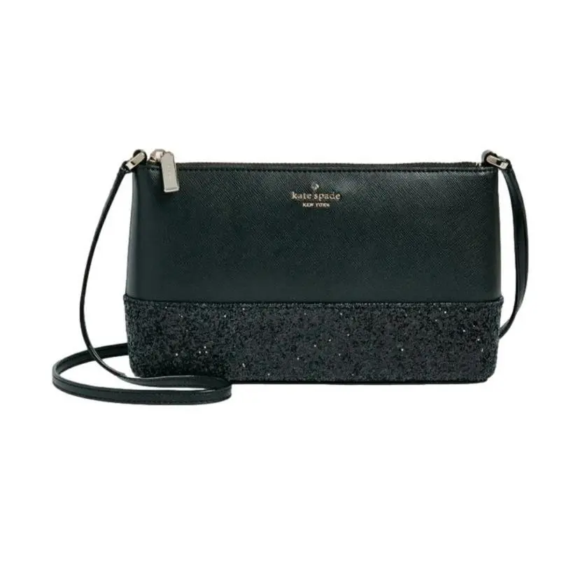 Kate Spade New York Flash Glitter Crossbody Black Retail