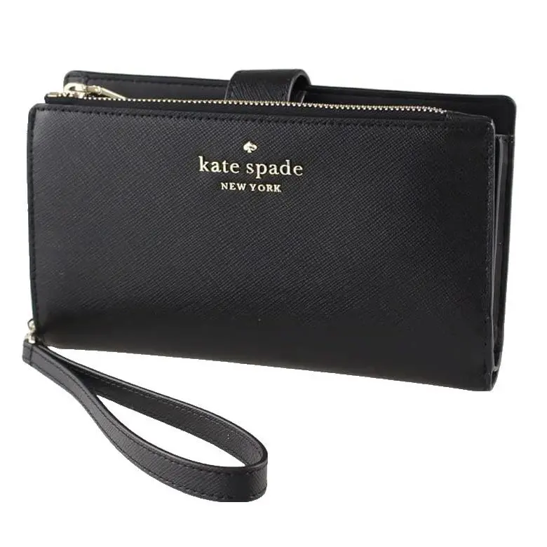 Kate Spade Women`s Staci Wallet Wristlet - Black Saffiano Leather - Retail