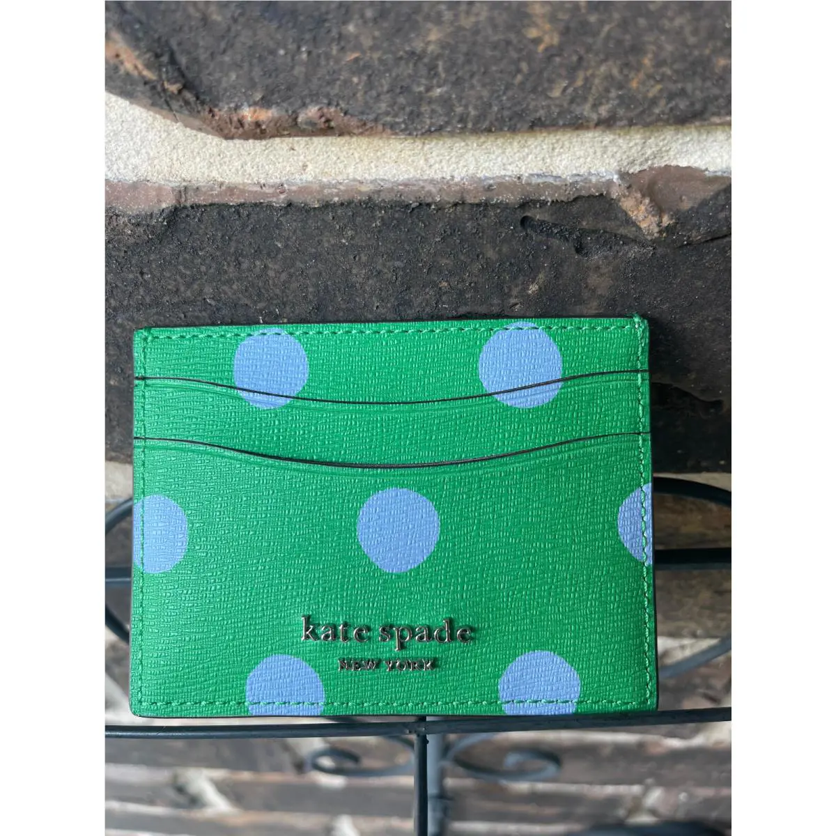 Kate Spade Cardholder Card Case Wallet Sunshine Dot Candy Grass Green