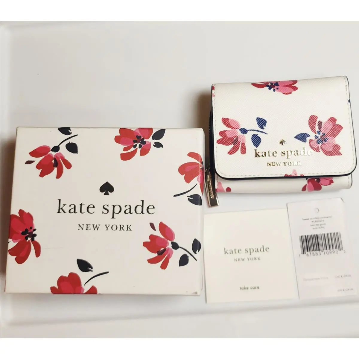 Kate Spade Staci Tea Garden Tri-fold Wallet W/box Tag