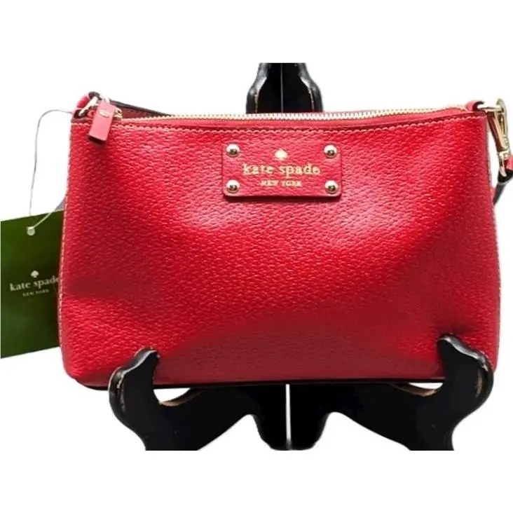 Kate Spade Linet Wellesley Pill Box Red Wristlet Top Handle New Rare