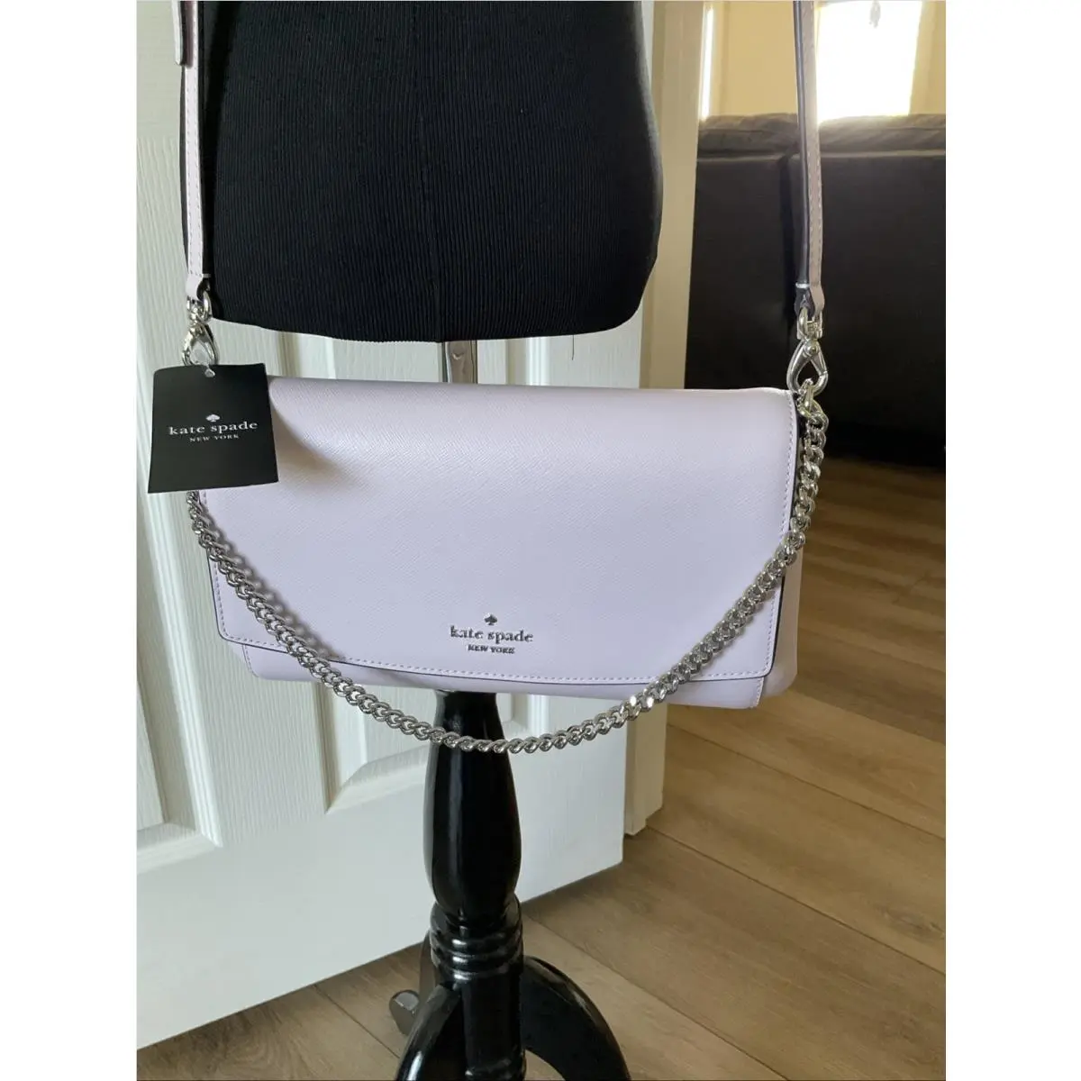 New Kate Spade Saffiano Leather 3-In- 1 Crossbody Bag Pale Amethyst