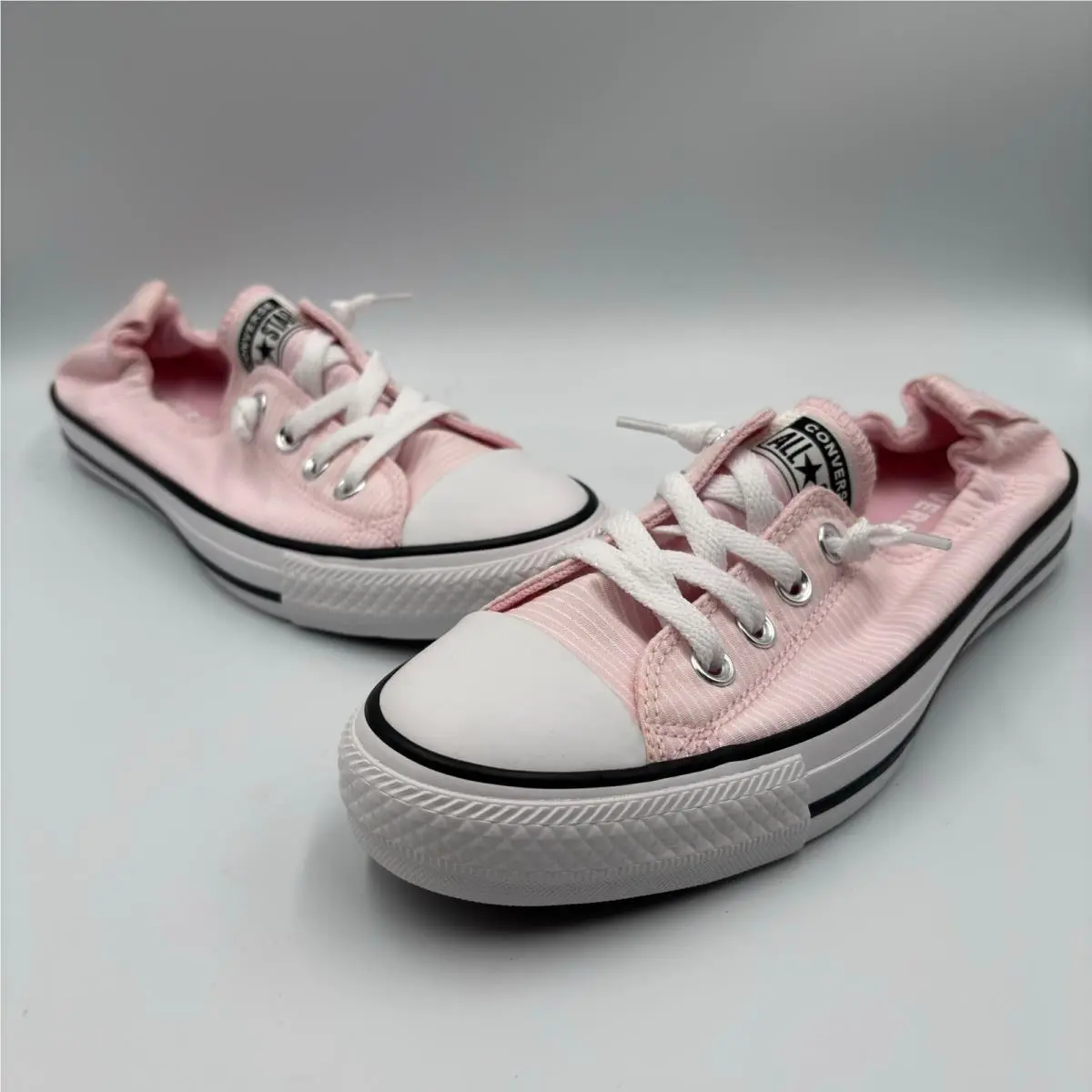 Converse Chuck Size 9 All Star Shoreline Pink Pinstripe Slip On Sneaker Women