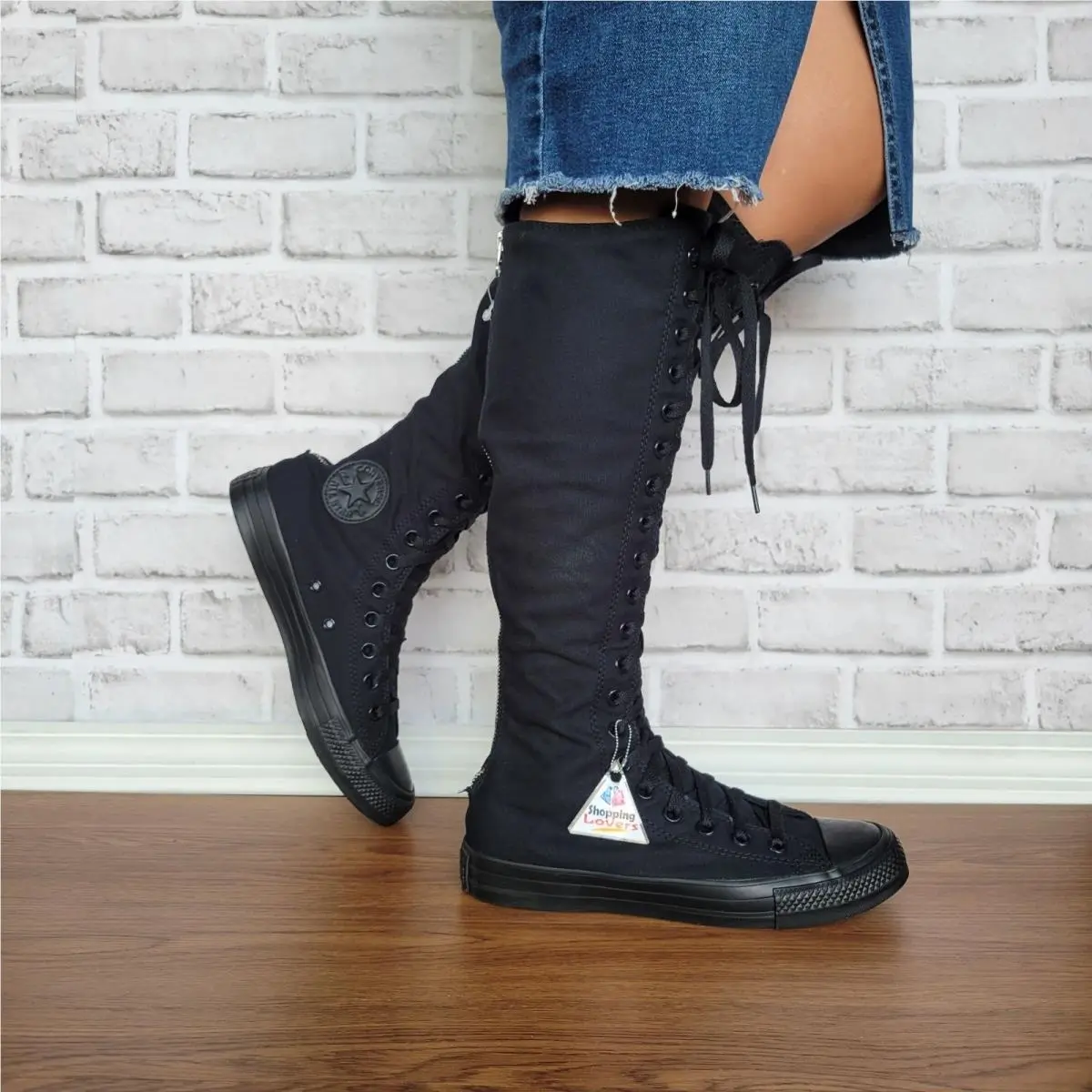 Converse Chuck Taylor Xxhi Sz 10.5 Womens Knee-high Boots Shoes Black A12325C