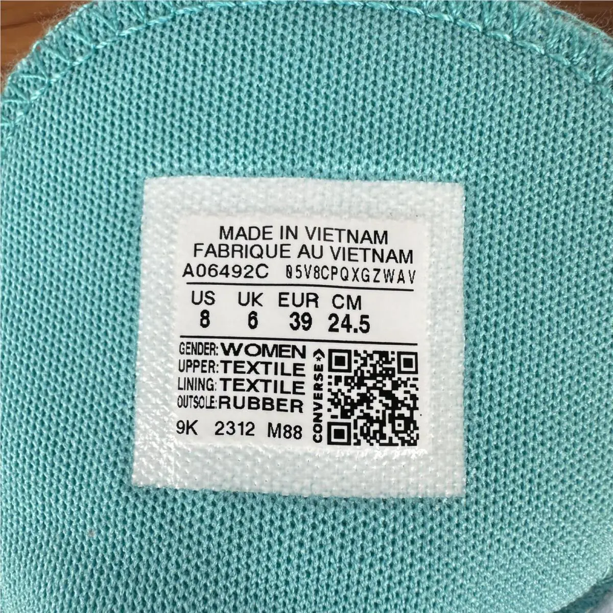 Converse shoes - Chuck Taylor - Chuck Taylor - A06492C - Teal (UPC: 194434655551) 8