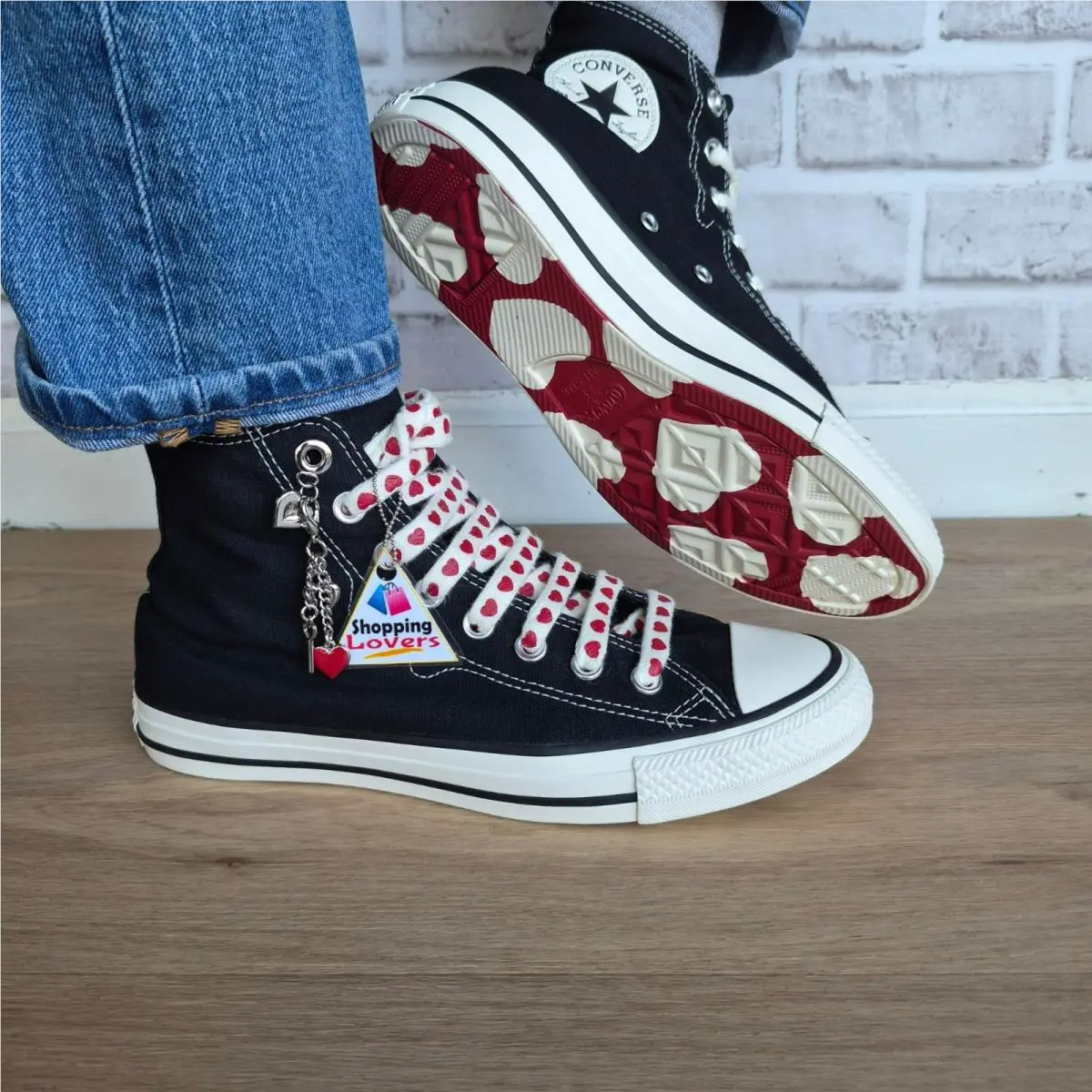 ⭐converse Chuck Taylor Valentine`s Day Sz 8.5 Womens Shoes Sneaker Black A19056C