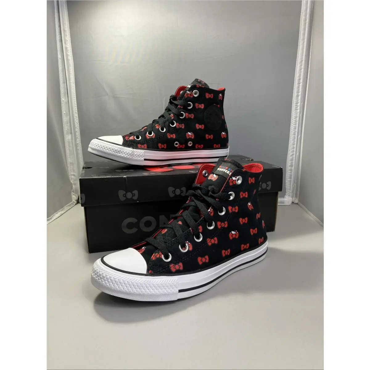 Converse Chuck Taylor All Star High x Hello Kitty Black Red Bow/tie Women-8