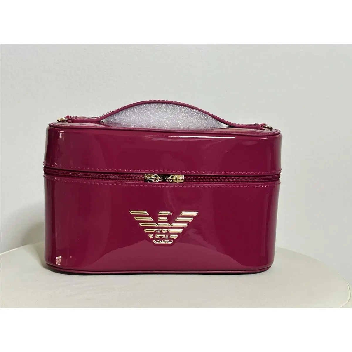 Emporio Armani Mini Vanity Power Of You Glossy Magenta Purse Bags