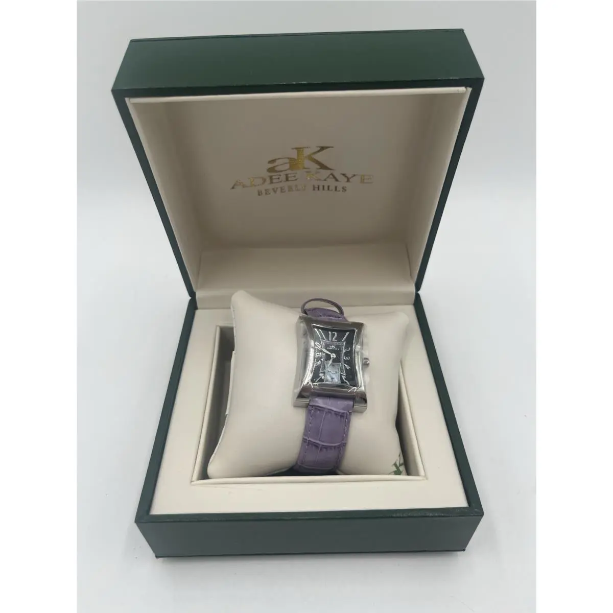 Adee Kaye Women’s Watch Purple Square Face Model AK192-1L Needs Batt