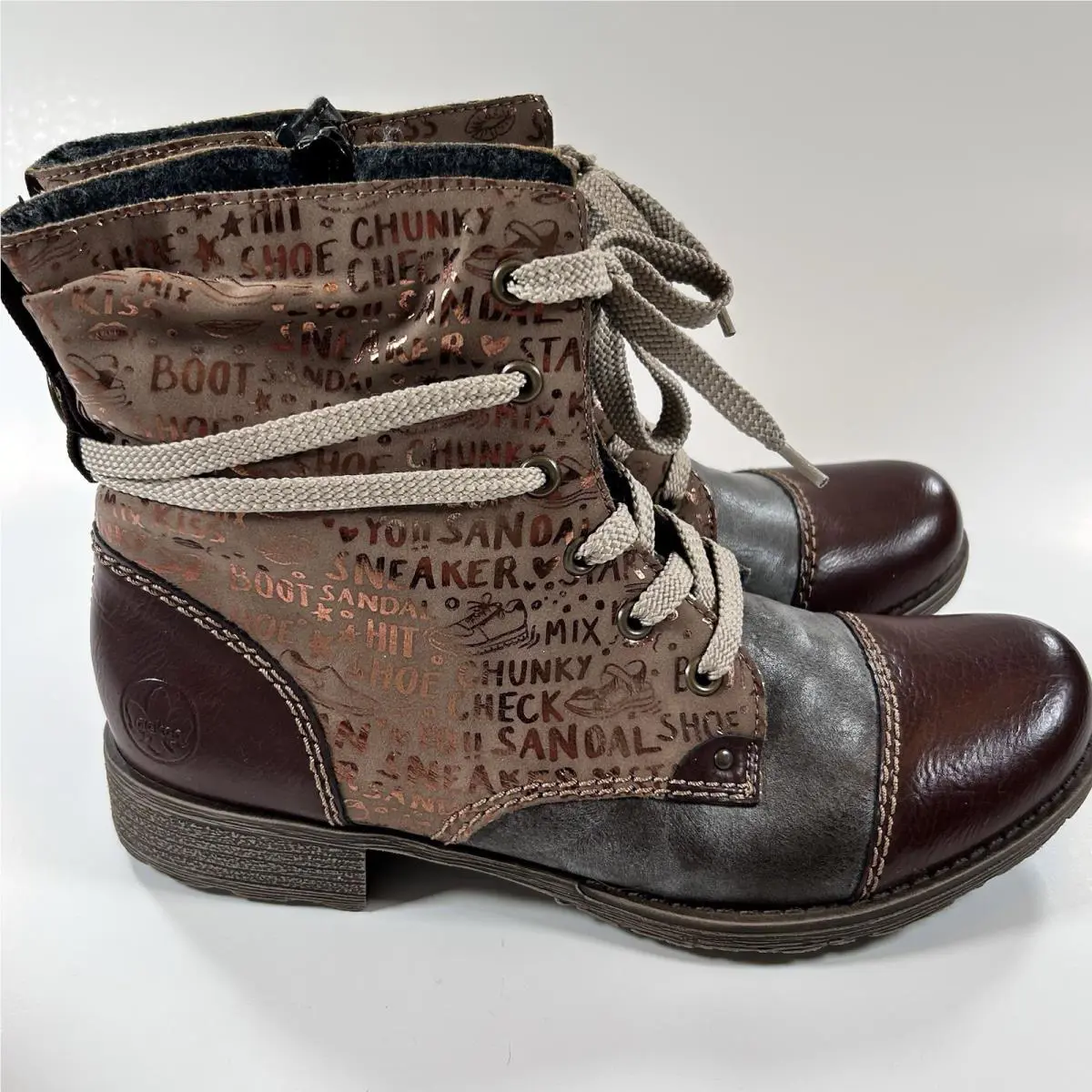 Rieker shoes - Rieker Payton Brandy Combat Boots - Brown Bronze 0