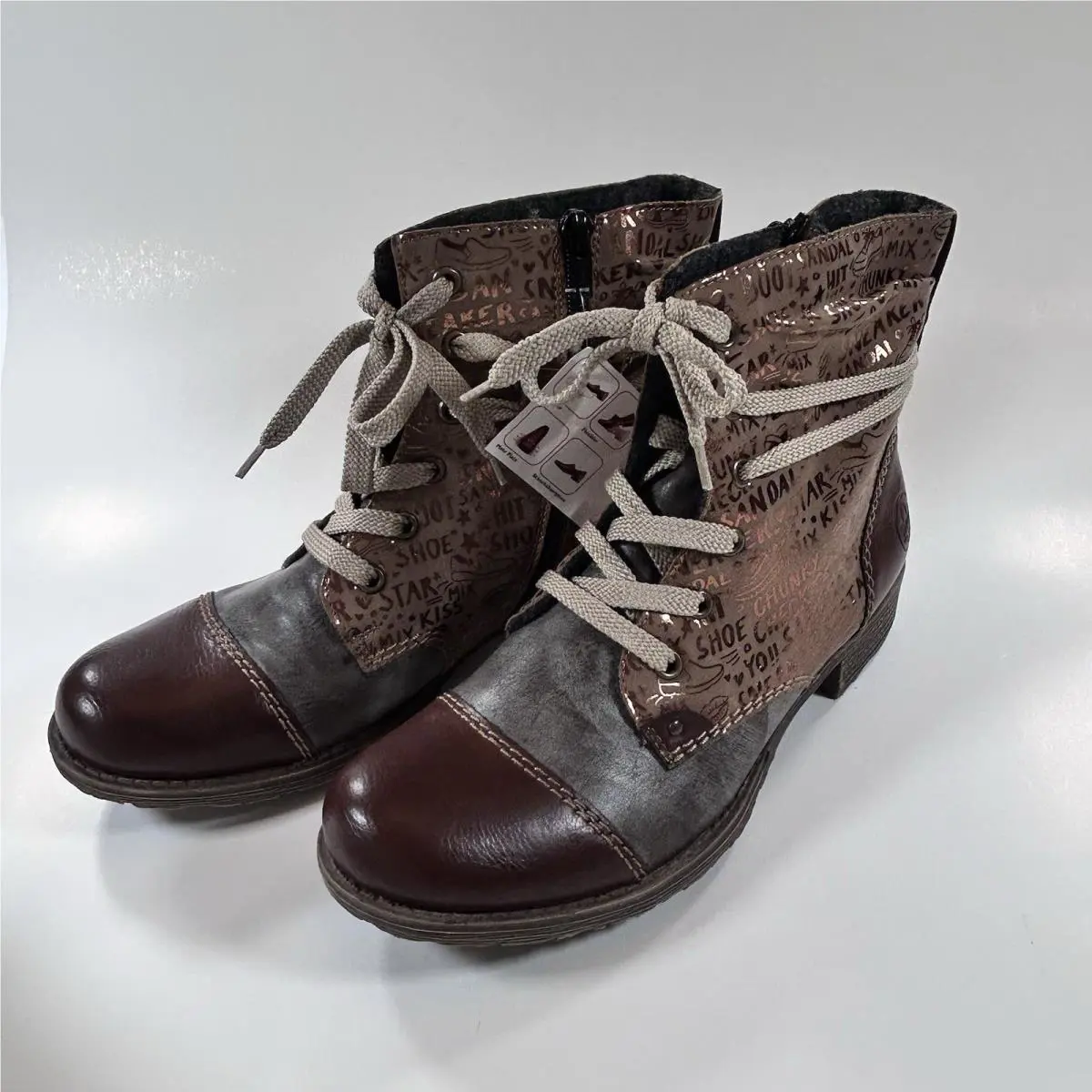Rieker shoes - Rieker Payton Brandy Combat Boots - Brown Bronze 1