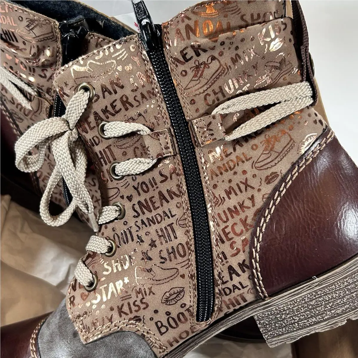 Rieker shoes - Rieker Payton Brandy Combat Boots - Brown Bronze 10