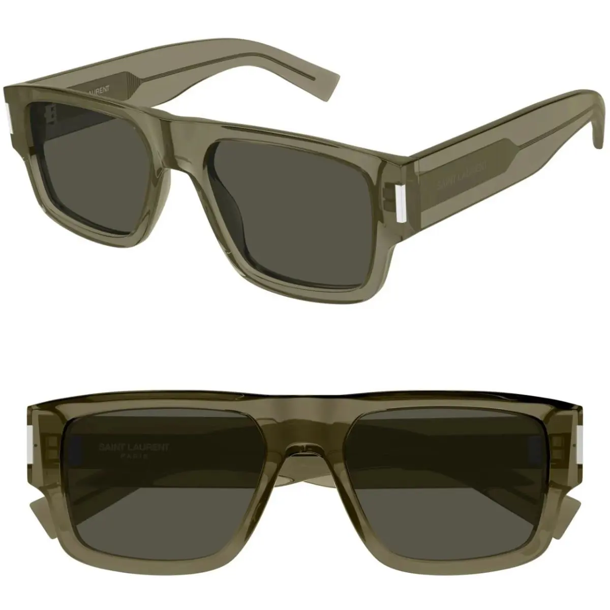 Saint Laurent SL659 003 54mm Square Rectangle Sunglasses Taupe Brown