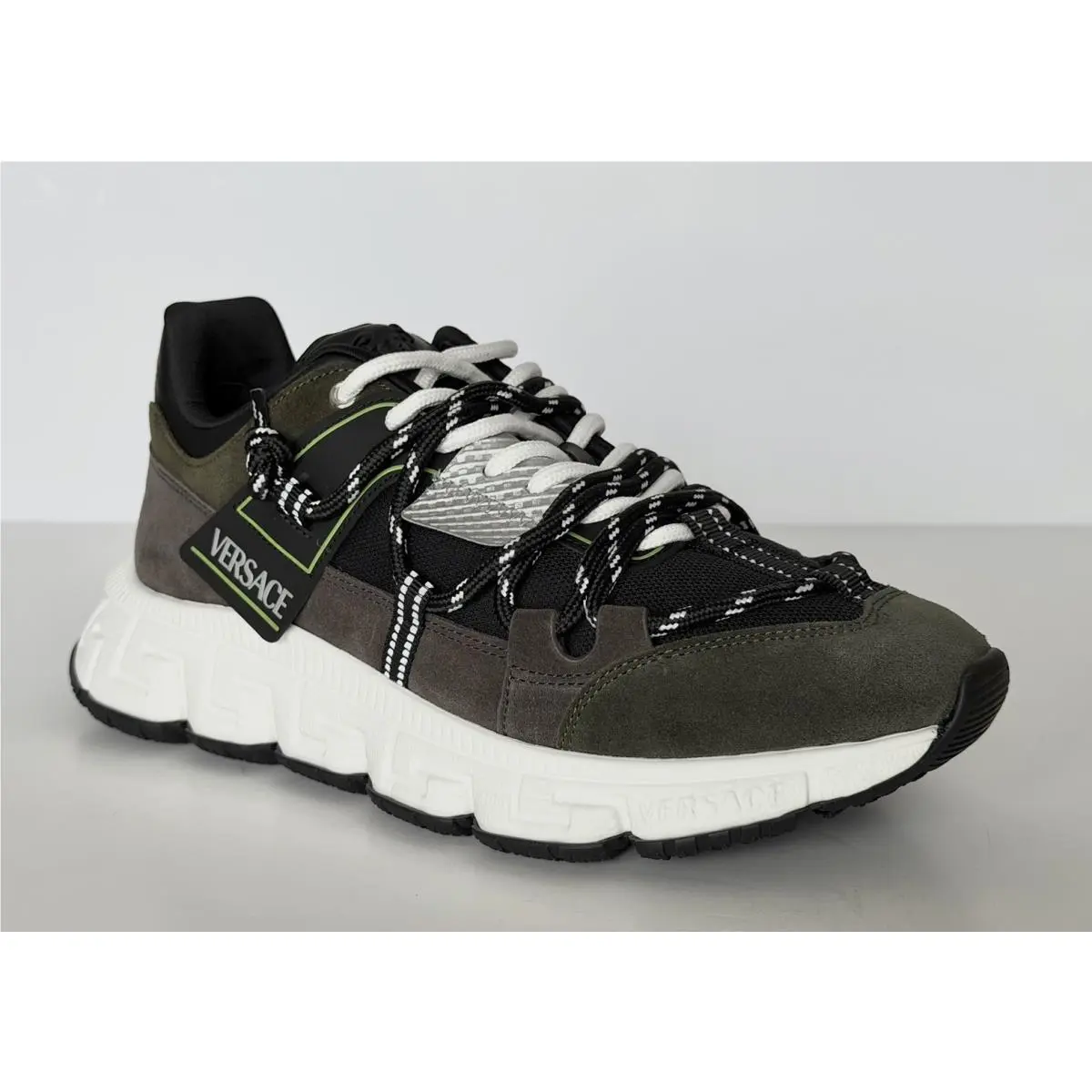 Versace Men`s Greca Sneakers Gray/green 10 US 43 Euro IT 1021490 IT