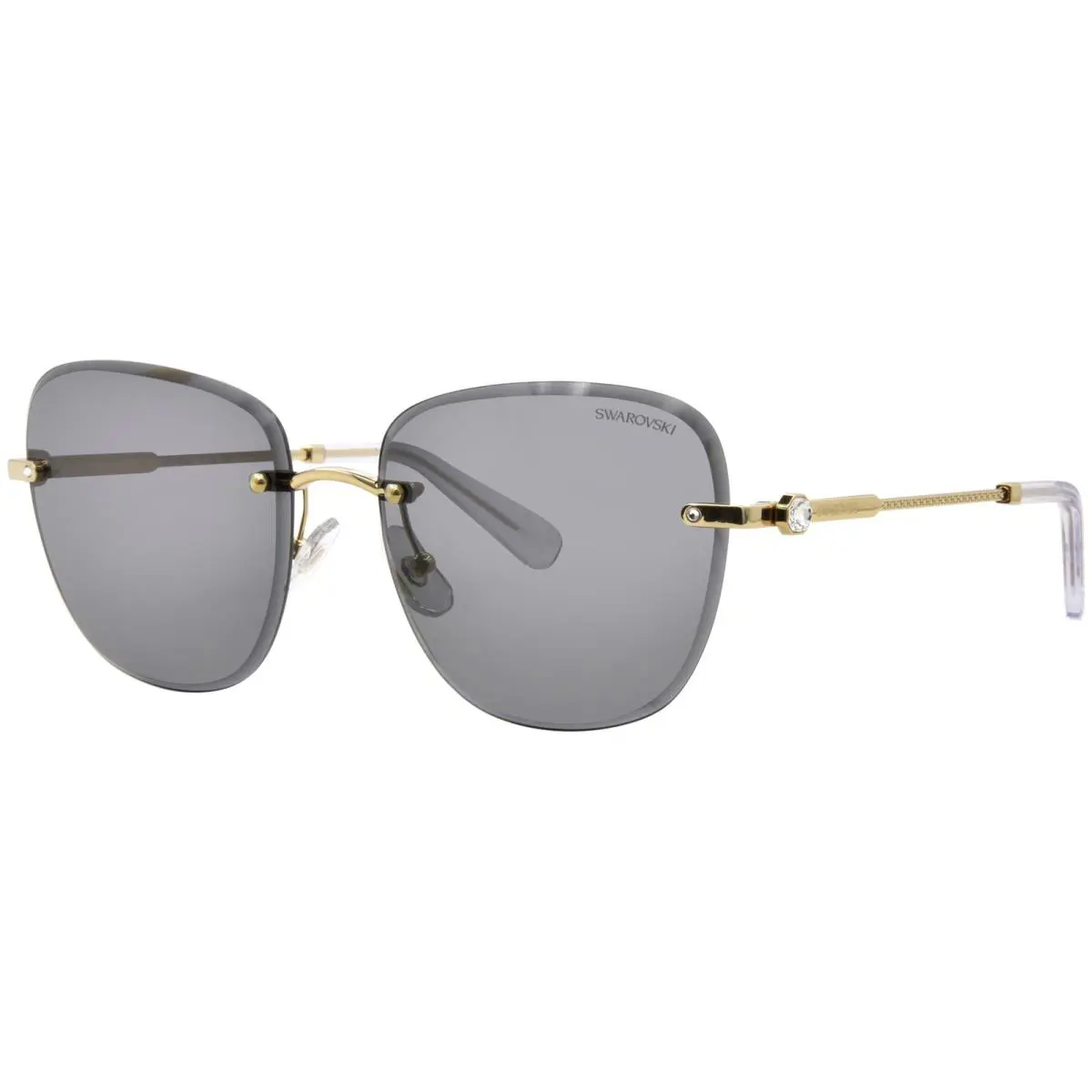 Swarovski SK7043 400487 Sunglasses Women`s Gold/dark Grey Square Shape 58mm