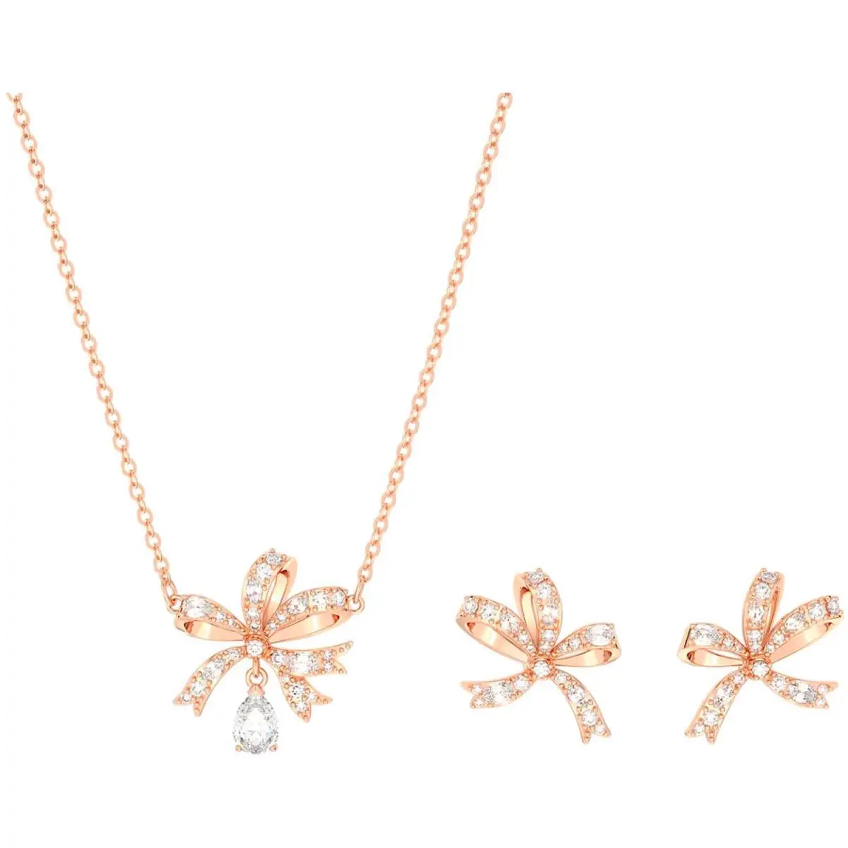 Swarovski Volta Set Bow White Rose Gold-tone Plated- 5661680 Set