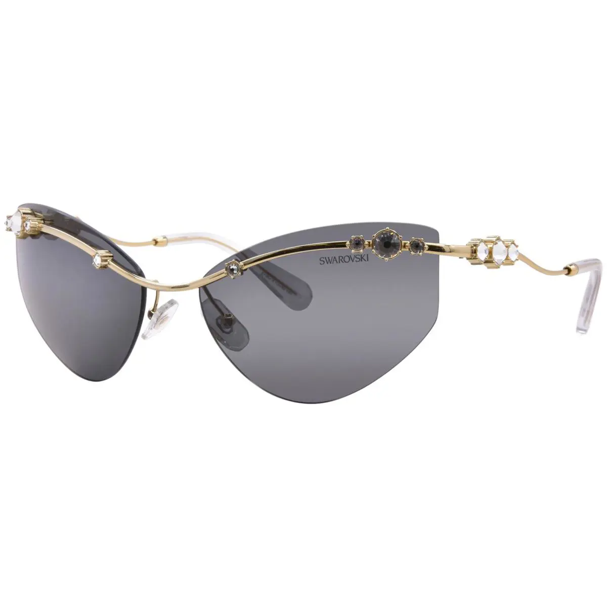 Swarovski SK7039 400487 Sunglasses Women`s Gold/dark Grey Lenses 61mm