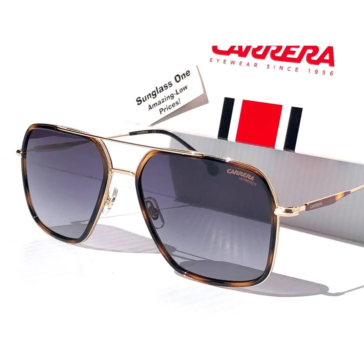 Carrera Gold Tortoise Frame Black Gradient Lens Sunglass 273 08690
