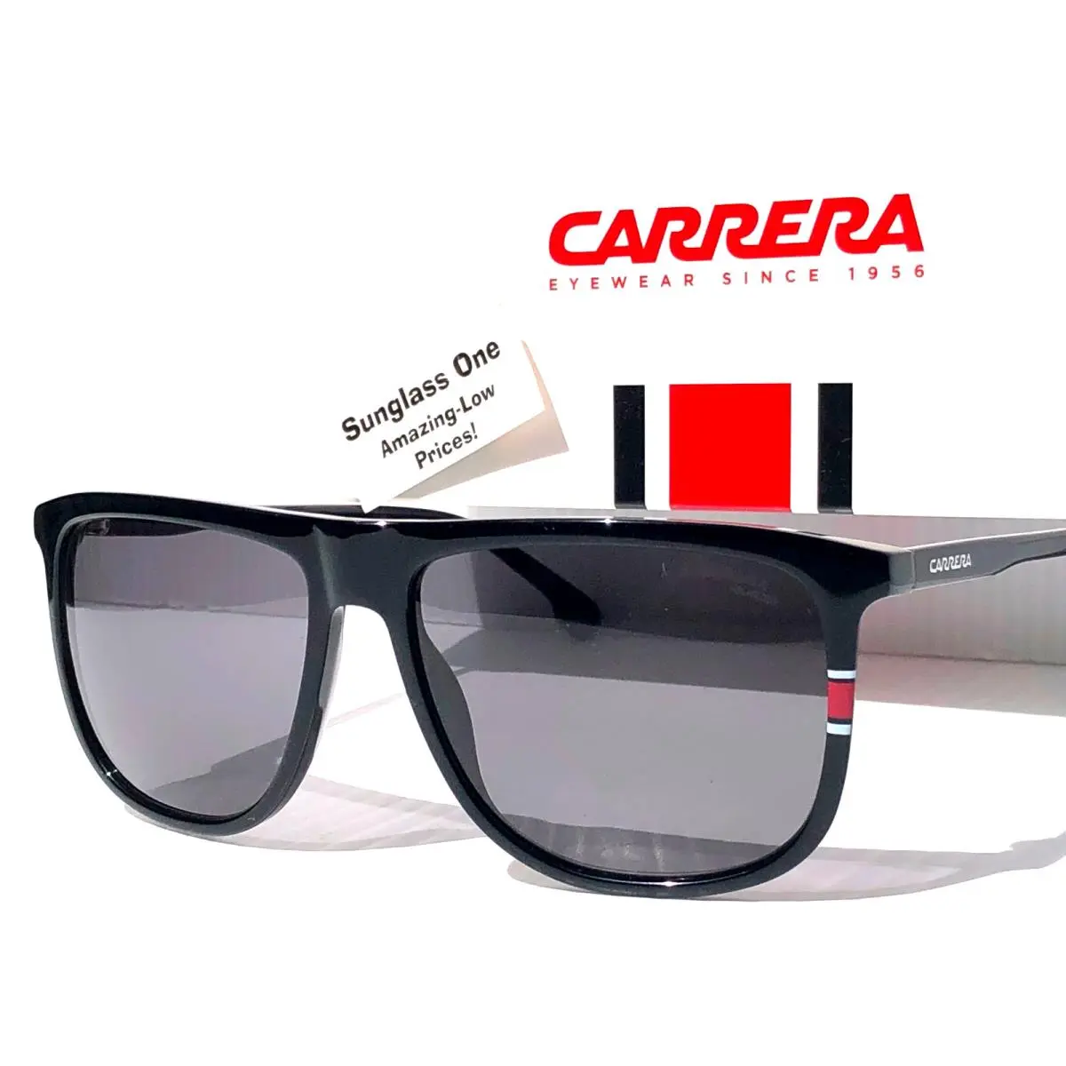 Carrera Shiny Black Frame with Gray Black Lens Sunglass 218S 807