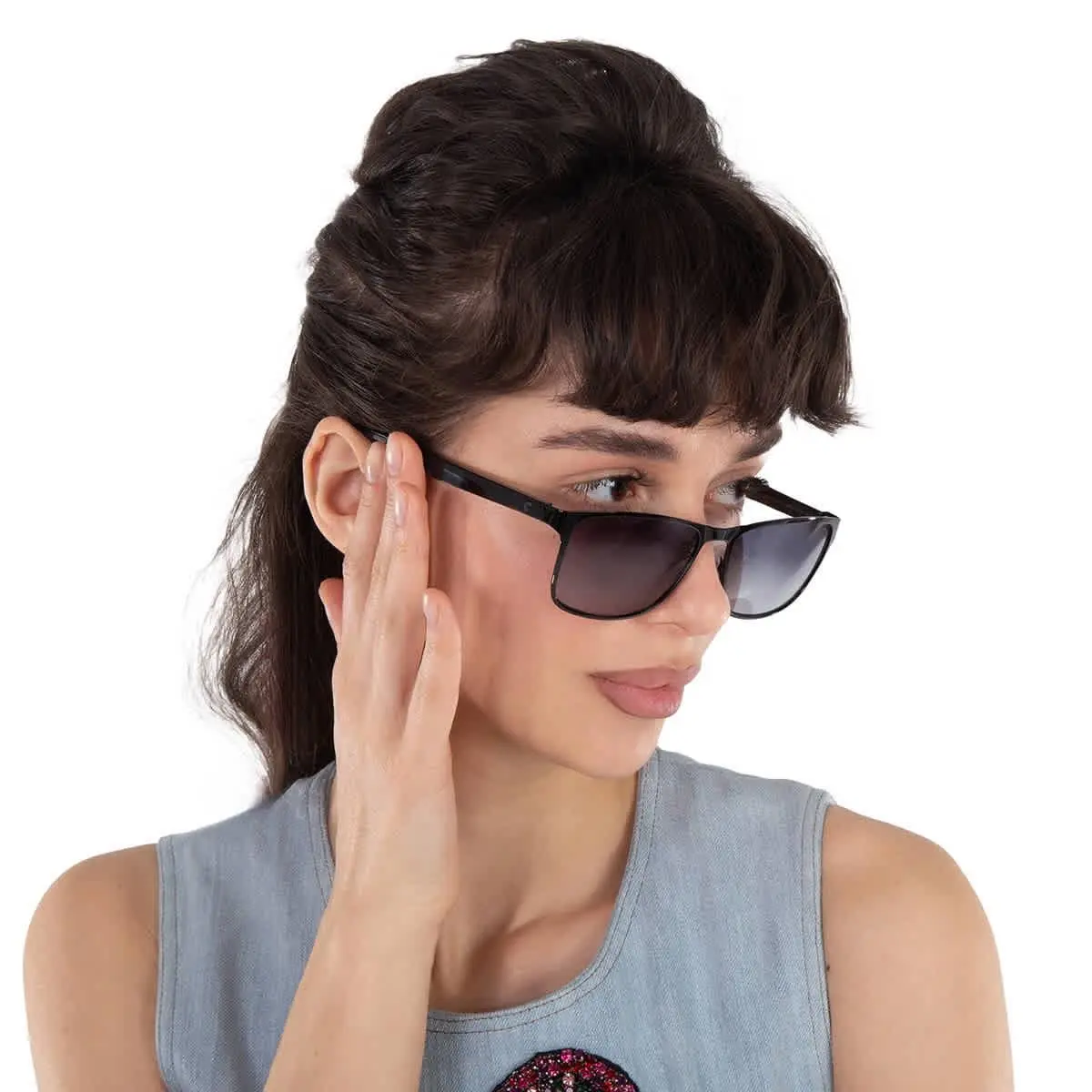 Carrera Grey Shaded Rectangular Unisex Sunglasses Carrera 2037T/S 0807/9O 55