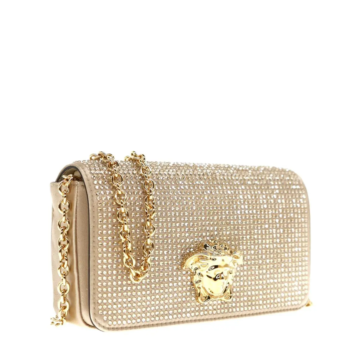 Versace Medusa Strass Crystal Wallet On Chain Crossbody