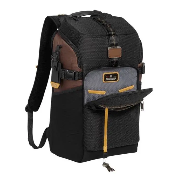 Tumi Alpha Bravo Backpack Black Nylon Leather Navigation Laptop Travel