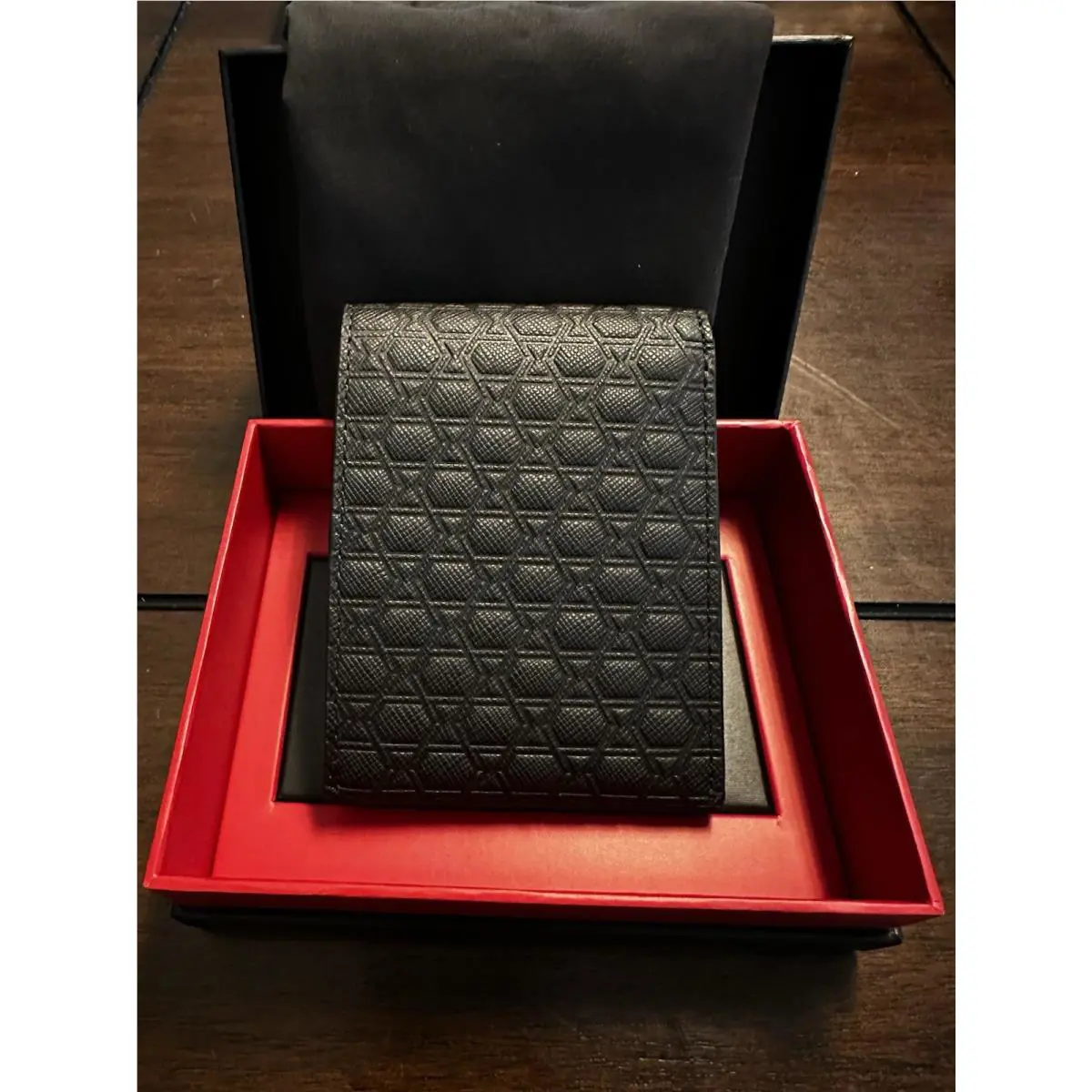 Tumi Nassau Embossed Leather Double Billfold Wallet