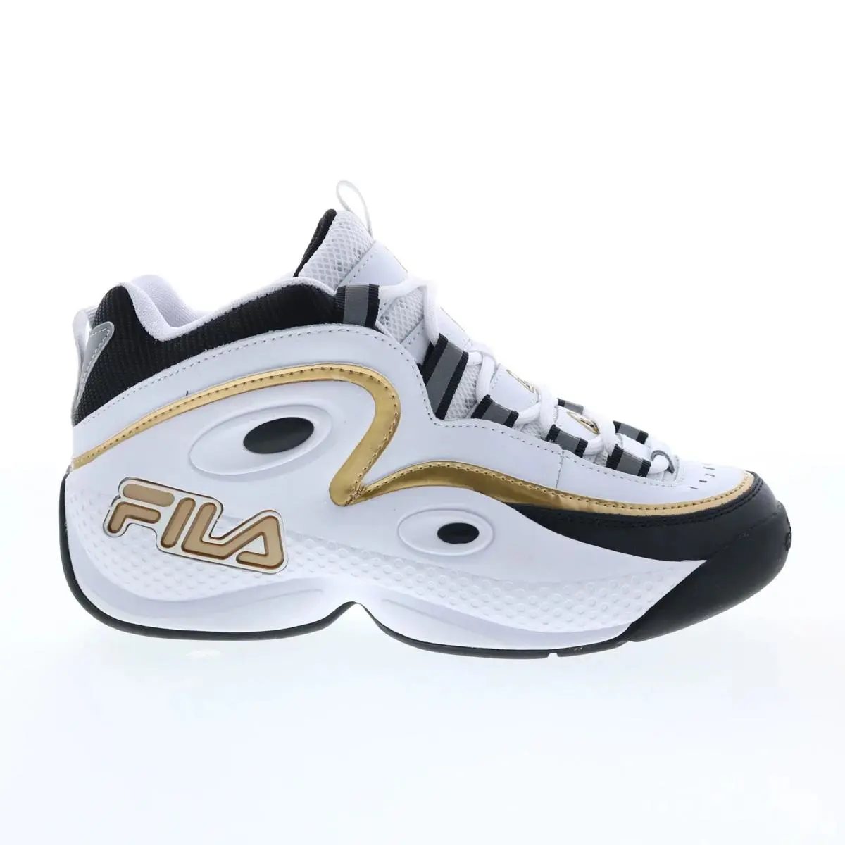 Fila Men`s Grant Hill 3 White Black Gold Basketball Shoes 1BM01756-115