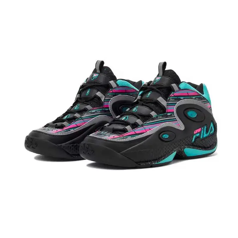 Fila Men`s Grant Hill 3 Miami Basketball Shoes 1BM01291-965 - Black/Pink Glo/Cermaic