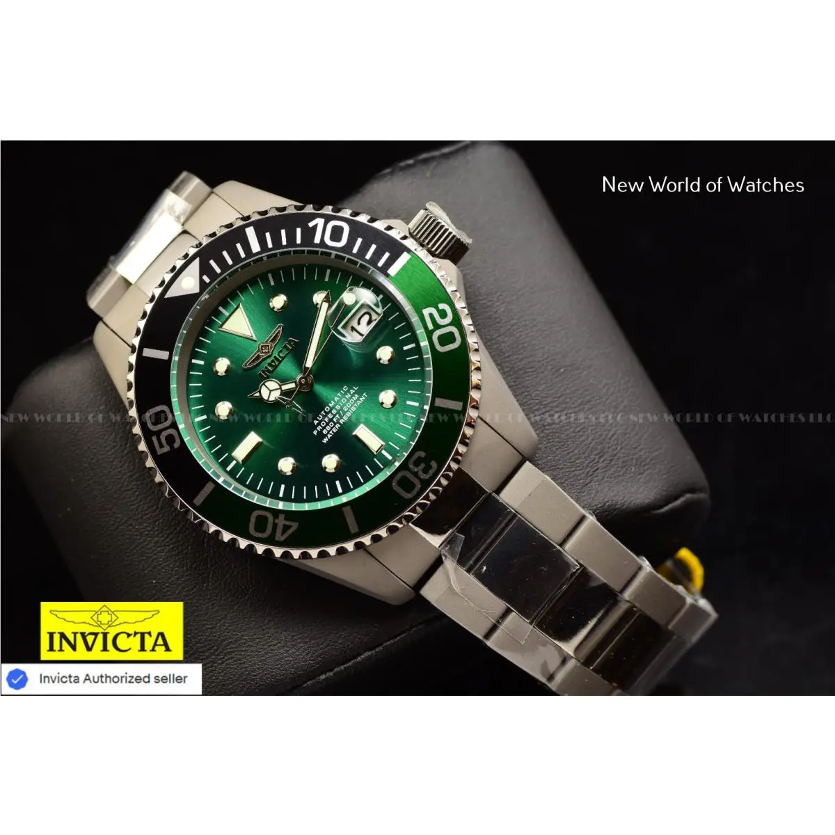 Invicta Men`s Pro Diver Titanium 45mm Green Dial Automatic Watch 36364