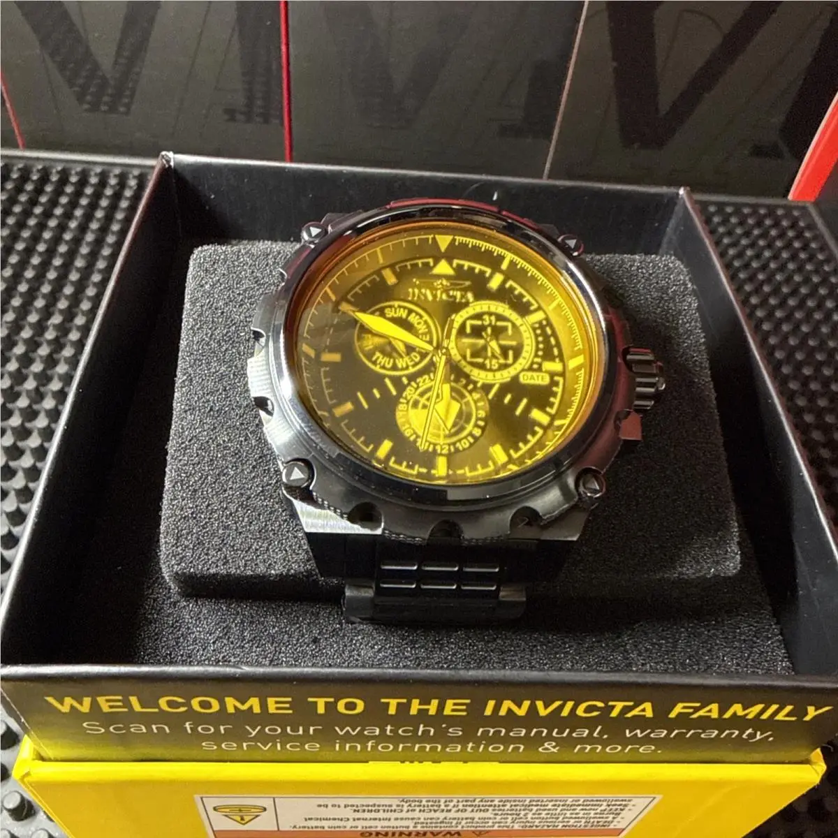 Invicta Coalition Forces Spline Command Men`s 50mm Yellow Tinted Watch 49201