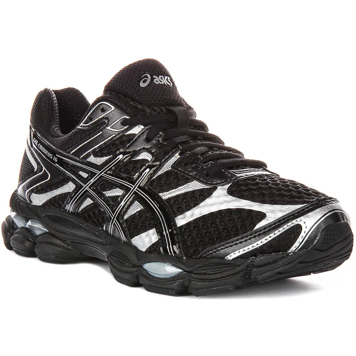 Asics Gel-cumulus 16 2000S Lace Up Mens Trainers In Black Silver US 9 - 14