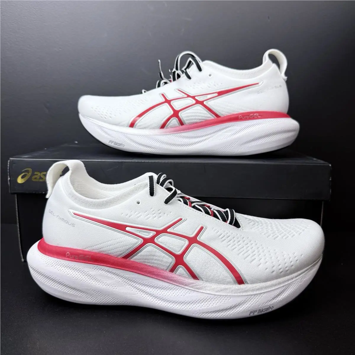 Asics Gel Nimbus 25 Anniversary Mens Size 9 Classic Red White Shoes 1011B750-100