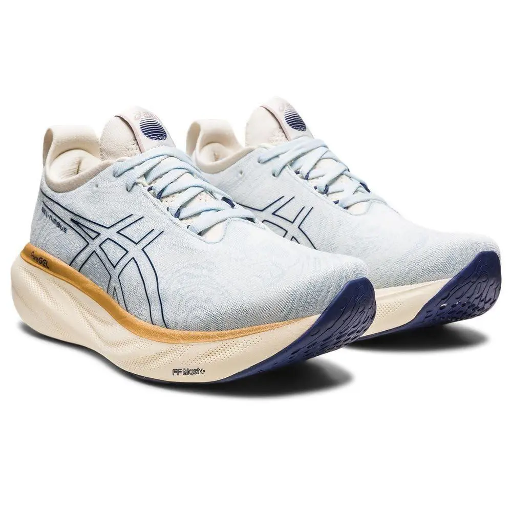Asics Women`s Gel-nimbus 25 Running Shoes 8 US Sky/cream