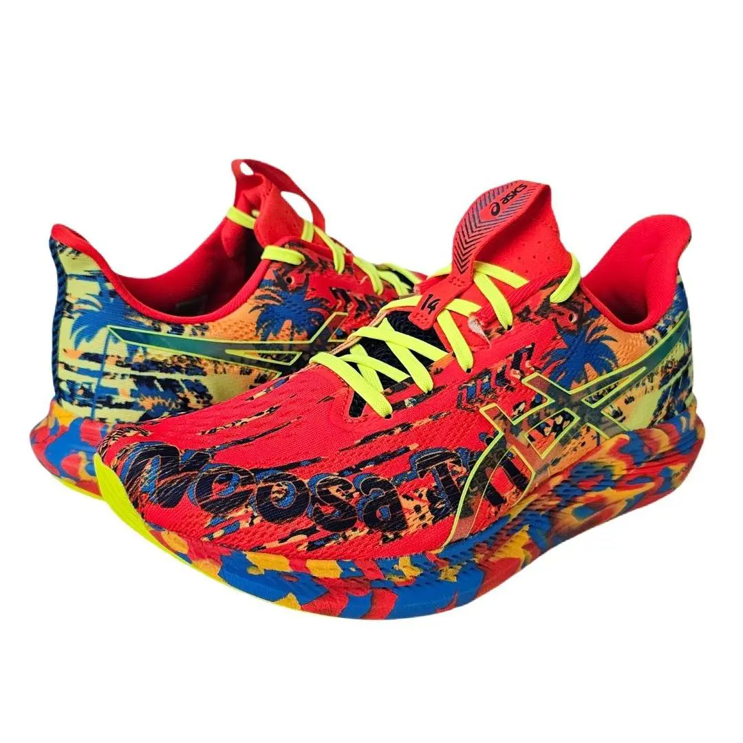 Asics Noosa Tri 14 Men`s Running Shoes Cherry Tomato Safety Yellow Size 9.5 M