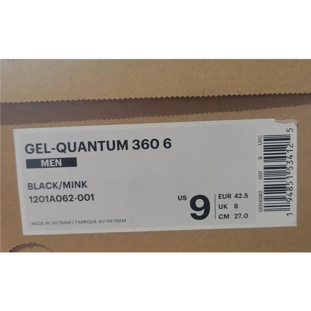 Asics shoes - ASICS Gel-Quantum 360 6 - Black/Mink (UPC: 194851534125) 7