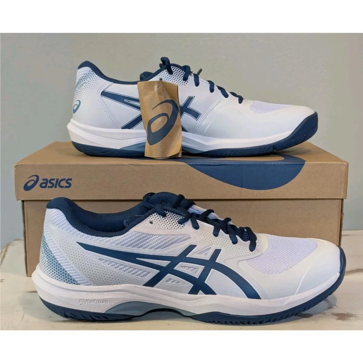 Asics Game FF Pickleball White Twilight Blue Men’s Size 10.5 Shoes 1041A488-101