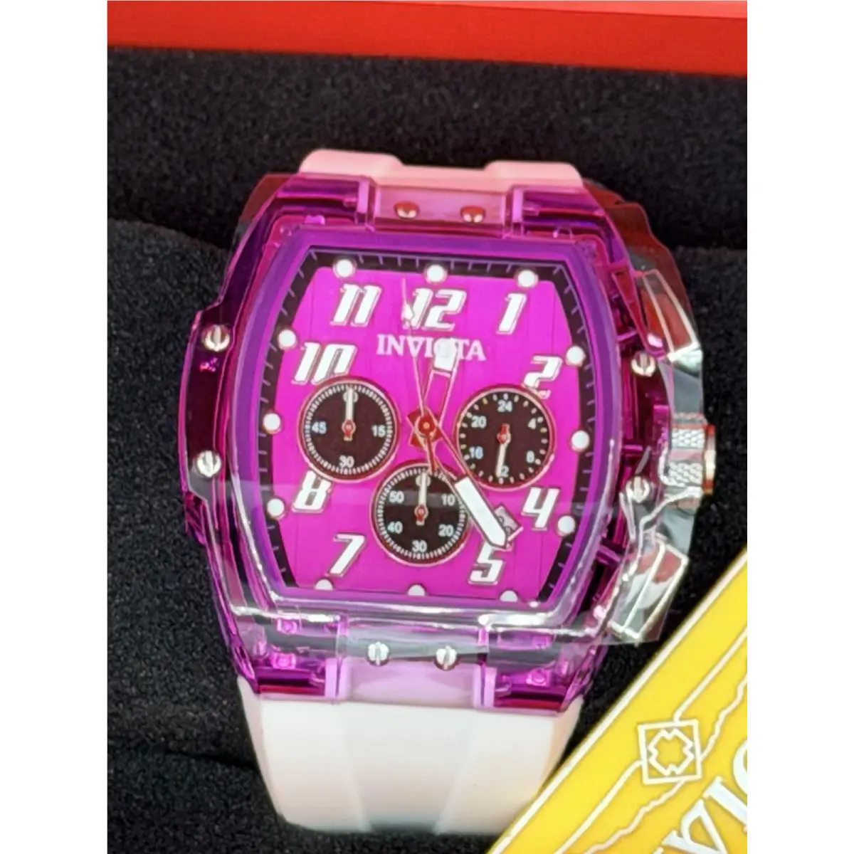 Invicta S1 Rally Kinesia Anatomic 47mm Men`s Watch Purple White Strap 50079