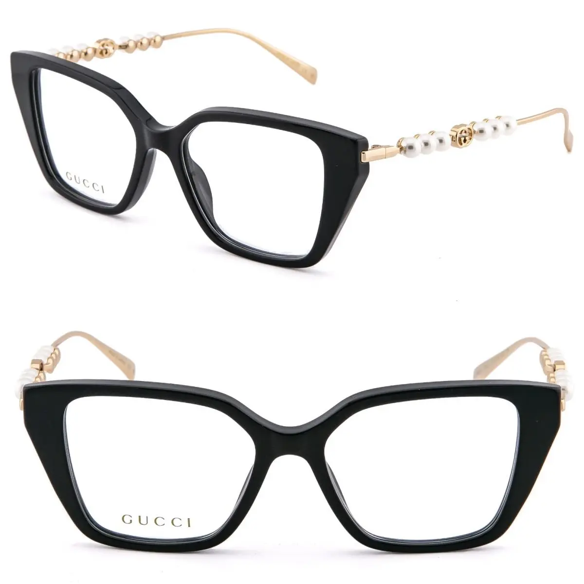 GG1969O 1969 Gold Black Pearl Metal Logo Eyeglasses Optical Frame 001 by Gucci