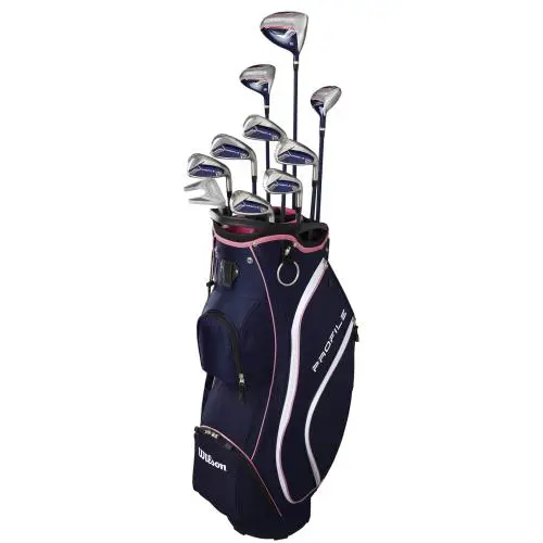 Women Wilson Profile Navy/pink with Cart Bag Complete Set Club Set Profile - Navy, Pink