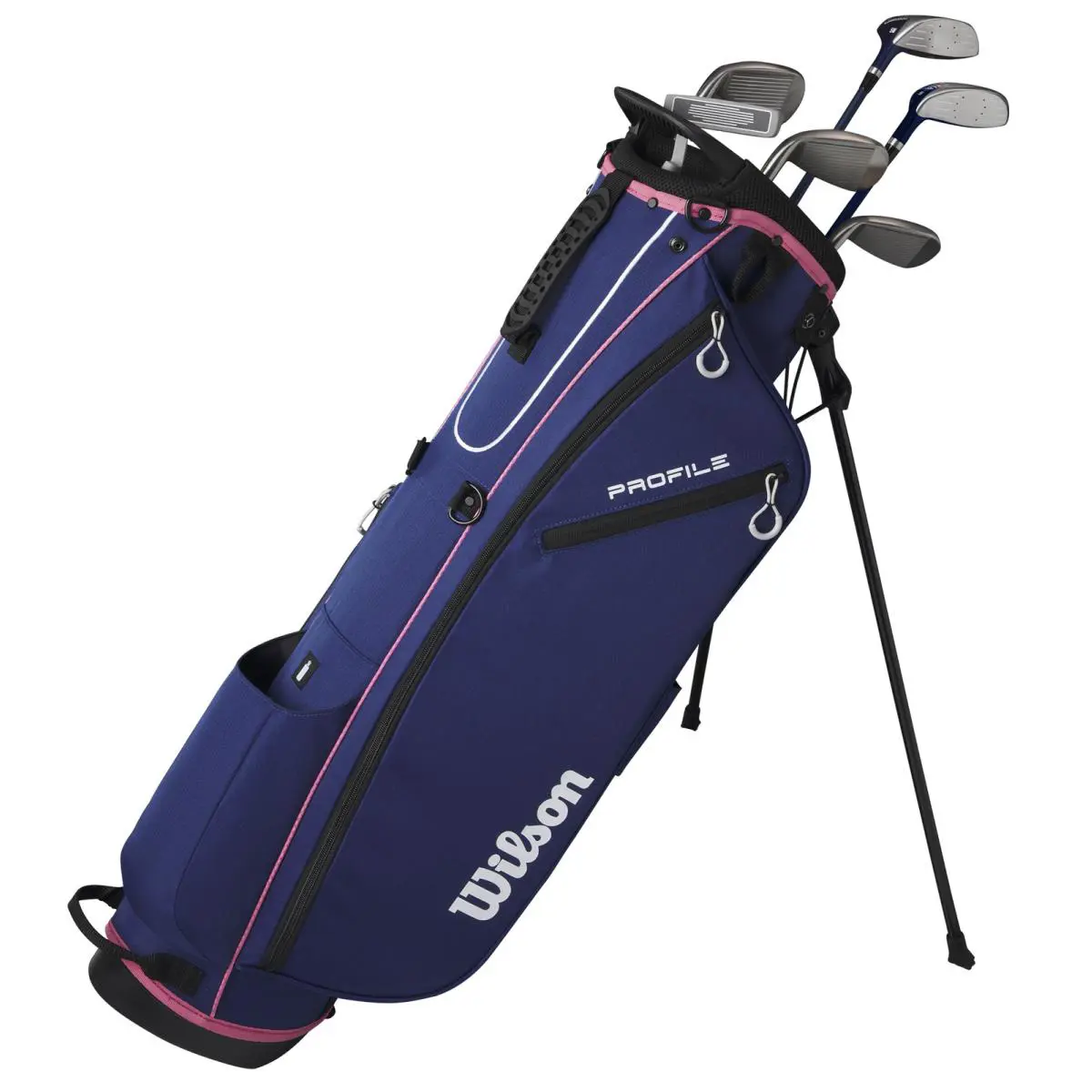 Women Wilson Profile Navy/pink with Stand Bag Complete Set Club Set Graphite - Navy, Pink