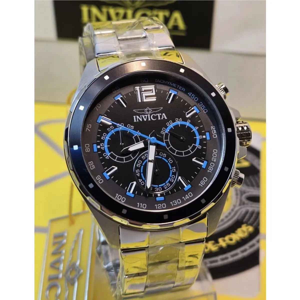 Invicta Speedway Gearshift Men`s Watch - 44mm Steel 49364 Blue/black S. Steel